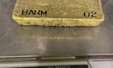 Gold dore bar GFLE 003G with a total weight of 6164g for an estimated 178oz of gold.