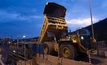 A truck dumps ore into Randgold’s Kibali crusher in the DRC