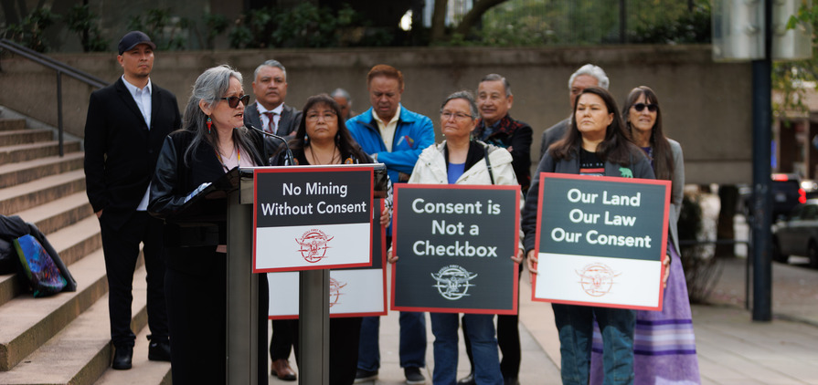 Xatśūll First Nation protests the Mount Polley expansion.