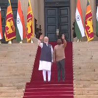 PM Modi meets Sri Lankan President at Presidential Secretariat in Colombo