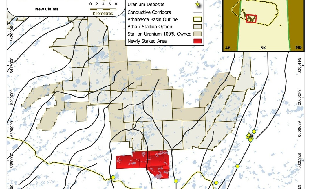 Stallion’s newly staked 9,993ha Stone Island project. Credit: Stallion Uranium