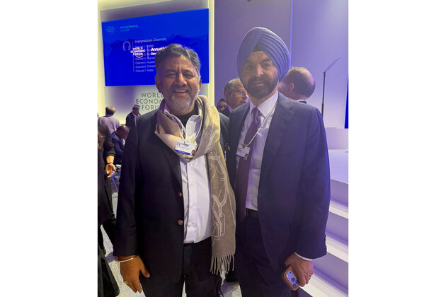 WEF 2026: Karnataka Deputy CM DK Shivakumar meets World Bank President Ajay Banga in Davos
