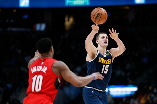 Nuggets post season-best point total, blast Blazers