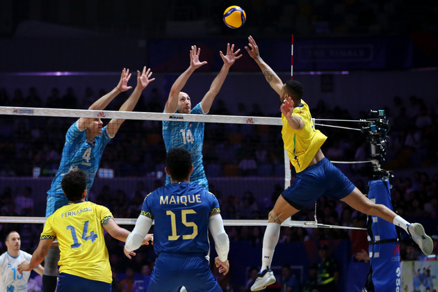 (SP)CHINA-NINGBO-VOLLEYBALL-VOLLEYBALL NATIONS LEAGUE-SLOVENIA VS BRAZIL (CN)