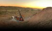 One of Precision Exploration Drilling's tracked rigs in operation.