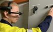  A Sodexo worker using smart glasses.