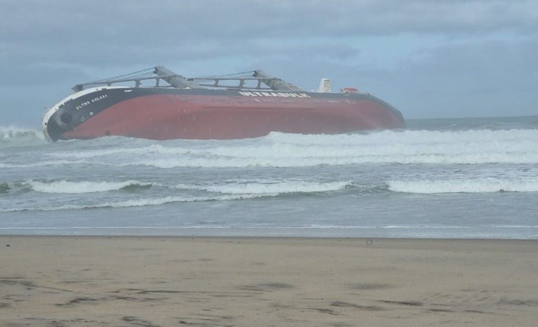 The capsized tanker at Tormin