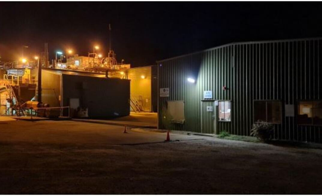 Front view of Maldon processing plant