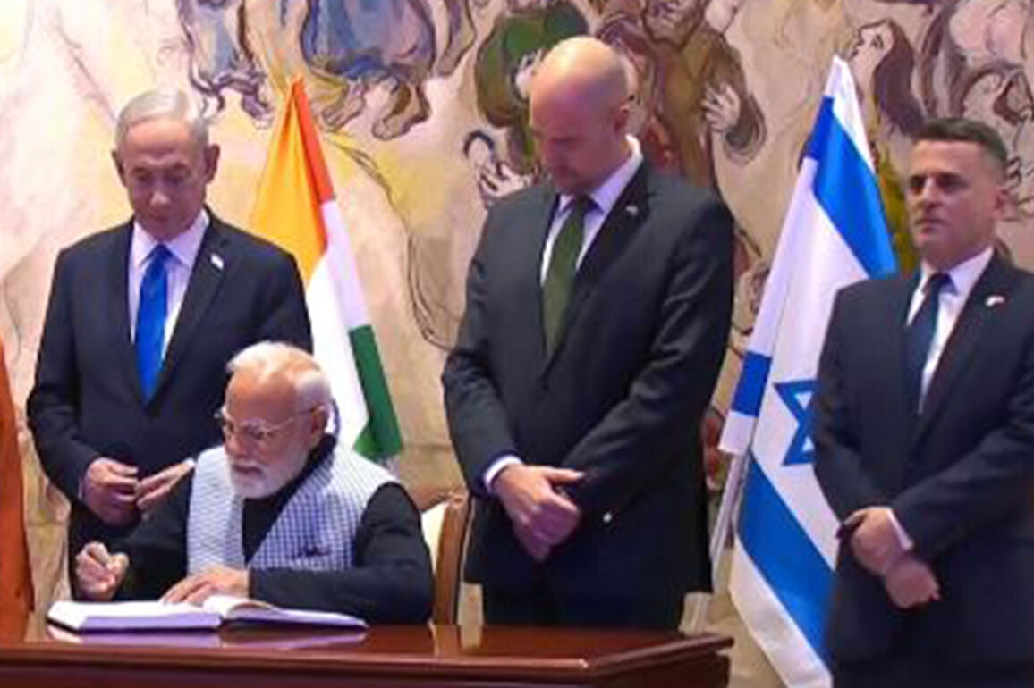 PM Modi signs Knesset guestbook ahead of historic address in Israel