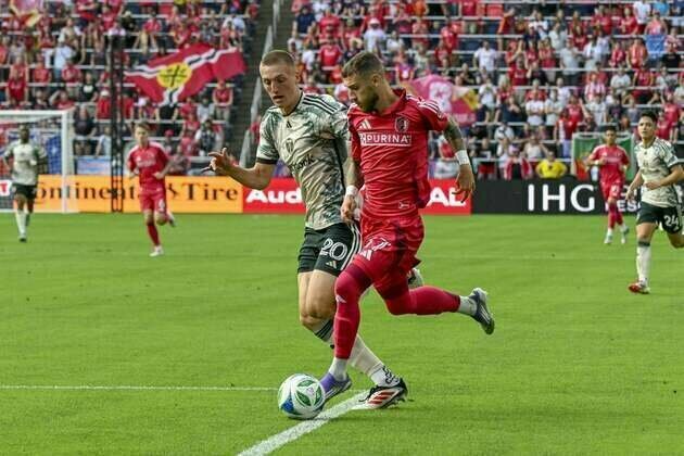 Marcel Hartel (2 goals) lifts St. Louis past Timbers for rare victory