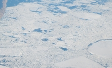 Sea ice in the Canadian Arctic, Devon island, Nunavut.