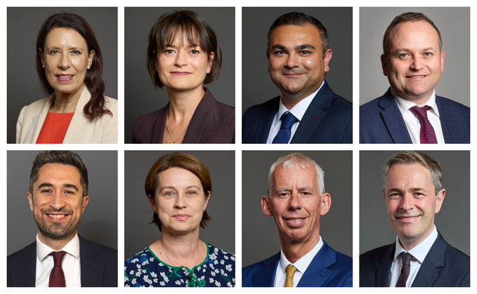 The Work and Pensions Committee. Top Row (left to right): Debbie Abrahams (Labour), chair of the WPC, Johanna Baxter (Labour), Peter Bedford (Conservative), Neil Coyle (Labour). Bottom Row (left to right): Damien Egan (Labour), Amanda Hack (Labour), John Milne (Liberal Democrat), David Pinto-Duschinsky (Labour). Other members of the committee (not pictured) include Steve Darling (Liberal Democrat) and Gill German (Labour). Photos sourced via parliament.uk (CC BY 3.0)