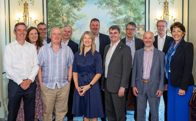 The panellists were (left to right): Vidett client director and head of trusteeship James Double; Pension Insurance Corporation senior origination actuary Louise Nash; PP editor Jonathan Stapleton; Tony Clark; Independent Governance Group trustee director Tim Giles; Law Debenture professional trustee Lynne Rawcliffe; Pension Insurance Corporation co-head of transition management Paul Barrett; Pension Insurance Corporation co-head of origination Tristan Walker-Buckton; Capital Cranfield professional trustee Richard Hubbard; Skanska UK head of pensions Mohsin Harhara; Burges Salmon partner Steven Hull; and Pan Trustees deputy chair Lynne Stewart-Brindle.