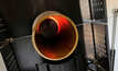 Close-up of initial furnace firing.