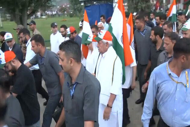 J-K: LG Manoj Sinha flags off Tiranga Rally in Srinagar; Dy CM emphasizes "countless sacrifices" for national flag