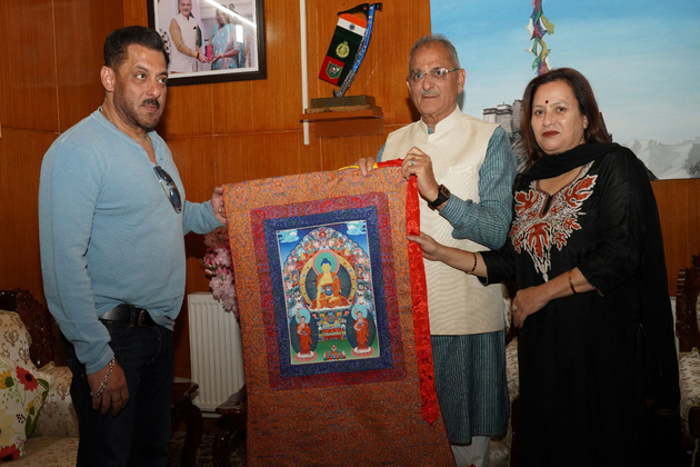 Salman Khan paid a courtesy visit to Ladakh LG Kavinder Gupta at the Raj Niwas in Leh