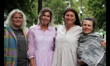 Award winner Kimberley Furness (centre left), along with finalist Nikki Davey (left) Victorian Rural Women's Award Alumni Chair Catherine Marriott (centre right), and finalist Deborah Bogenhuber.