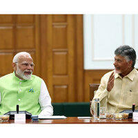 PM Modi congratulates Chandrababu Naidu on completing 15 years as Andhra Pradesh CM