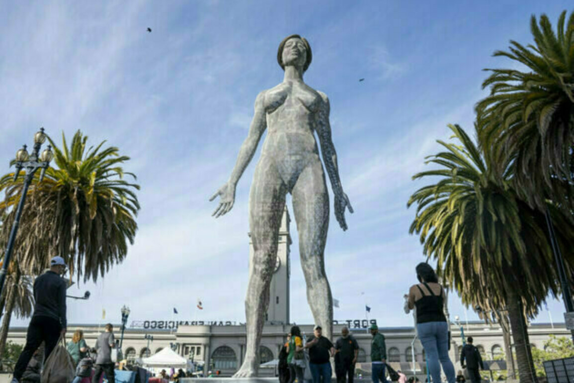 Meet R-Evolution, the enormous nude statue causing a stir in San Francisco