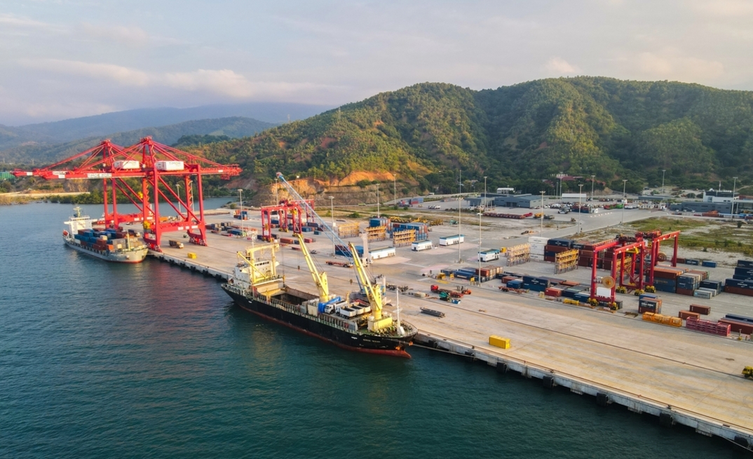 The heavy industrial Tibar Bay Port near Dili, Timor-Leste.
