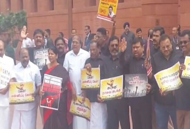 DMK MPs stage protest in Parliament over NEP, three-language formula