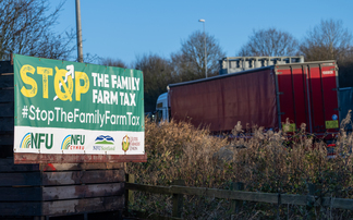 Unions reveal banners in campaign to stop the family farm tax