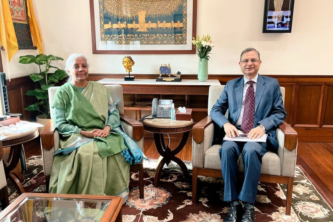 RBI Governor calls on Nirmala Sitharaman at Parliament House in Delhi