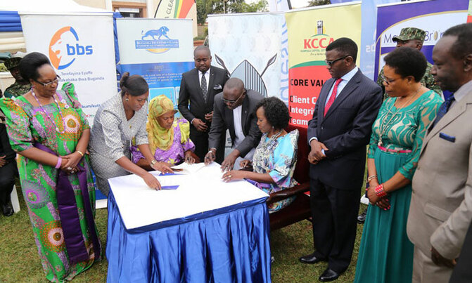KCCA, Buganda sign clean city pact KCCA, Buganda sign clean city pact