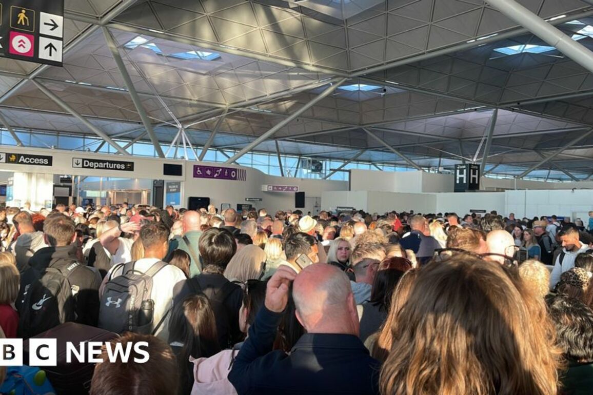 Long queues at Stansted Airport as 'IT issue' causes delays