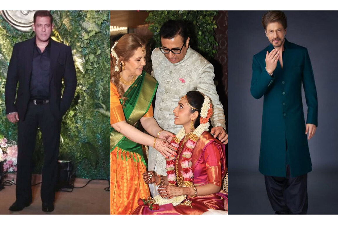 Shah Rukh Khan, Salman Khan grace Rajat Sharma's daughter Disha's South Indian wedding