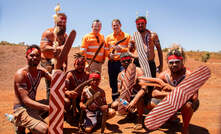  WA premier Mark McGowan, BHP WAIO asset president Brandon Craig and representatives from the Banjima people