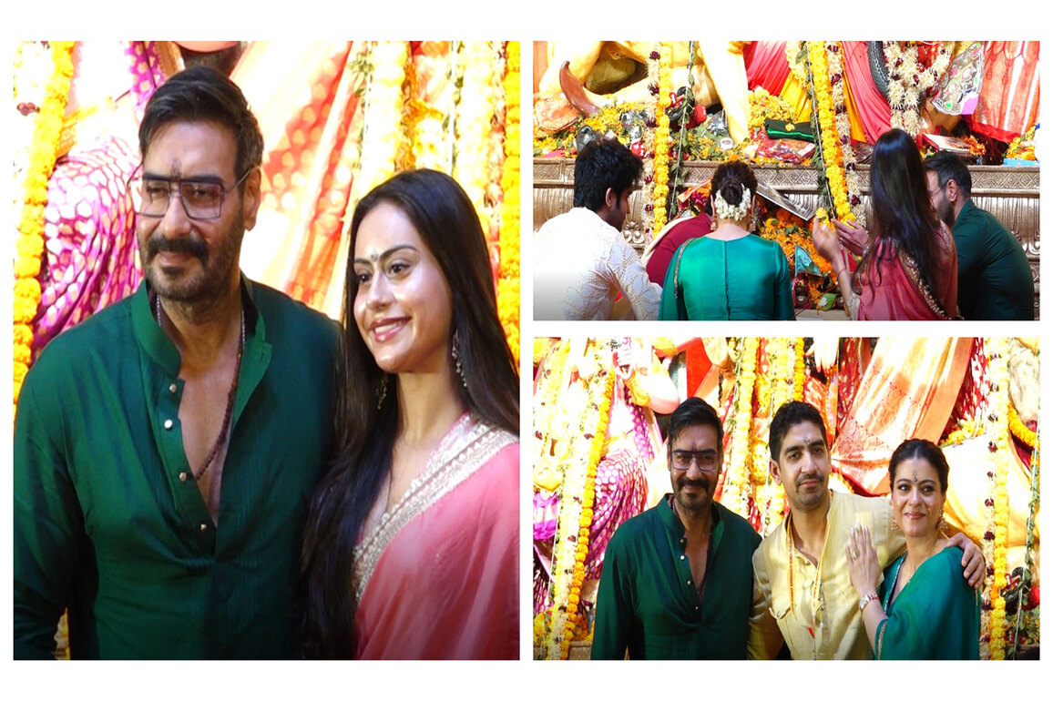 Ajay Devgn joins Kajol, daughter Nysa for Durga Puja celebrations