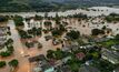 Cidade no RS inundada por fortes chuvas