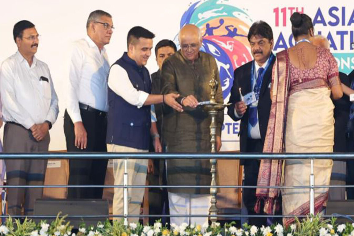 Gujarat CM Bhupendra Patel inaugurates 11th Asian Aquatics Championship in Ahmedabad