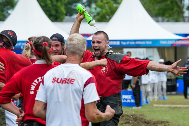 (SP)CHINA-CHENGDU-THE WORLD GAMES 2025-TUG OF WAR-MIXED OUTDOOR 580KG-GOLD MEDAL MATCH-SUI VS BEL (CN)
