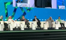 Barrick Gold's Mark Bristow (second from left) on a panel at the Future Minerals summit in Riyadh, Saudi Arabia