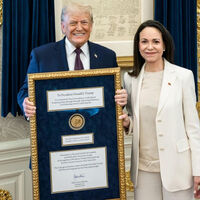 Trump says Machado left Nobel Peace Prize medal for him to keep