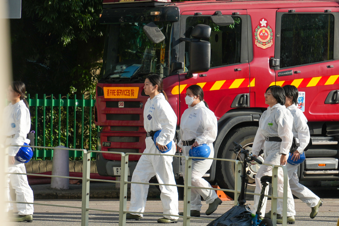 CHINA-HONG KONG-FIRE-POLICE-EVIDENCE COLLECTION-INVESTIGATION (CN)