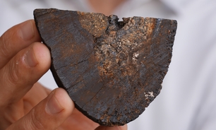 Manganese polymetallic nodule held in a hand. Photo: newsshooterguy / Shutterstock