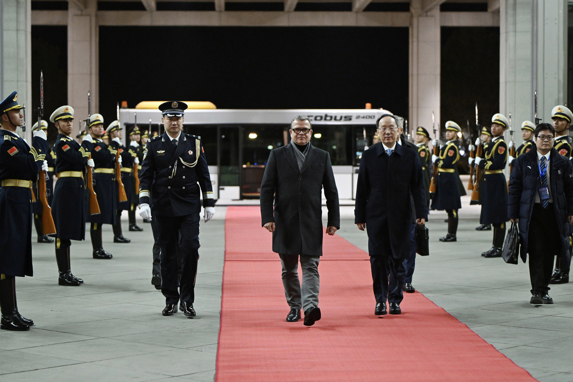 CHINA-BEIJING-FINNISH PM-VISIT-ARRIVAL (CN)