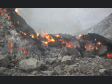 A coal fire reaches the surface in Xinjiang 