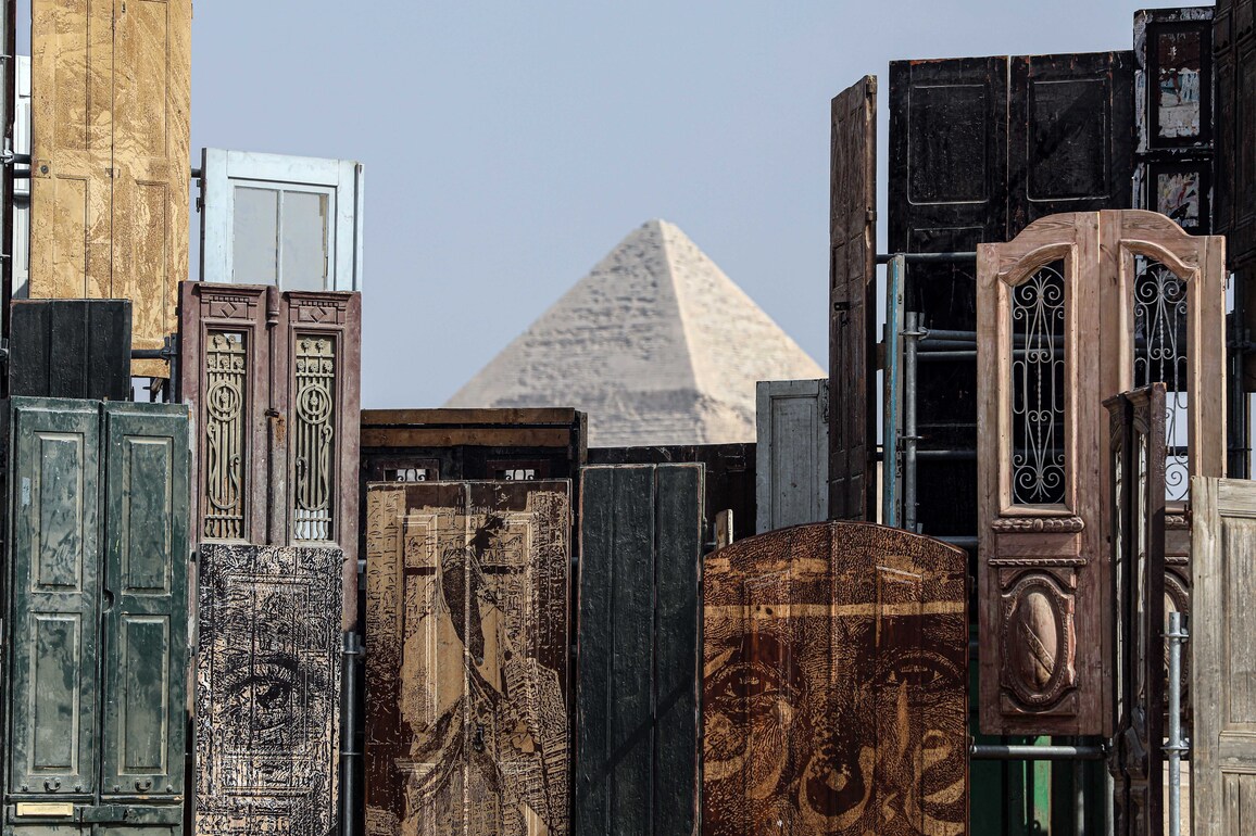 EGYPT-GIZA-PYRAMIDS-ART EXHIBITION-FOREVER IS NOW