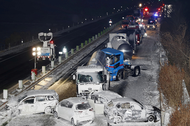 Over 50-vehicle pileup on Japan expressway kills 2, injures 26