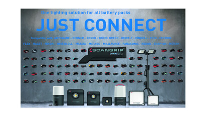 SCANGRIP CONNECT work lights for all 18V battery packs