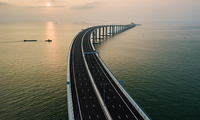 In pictures: China opens world's longest sea bridge In pictures: China opens world's longest sea bridge