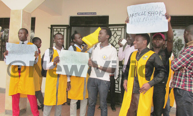 Kabale University students strike over allowances Kabale University students strike over allowances