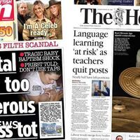 Scotland's papers- Hospital water blessing danger and school languages 'at risk'