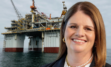 Scarborough FPU arrives on site. Pictured: Woodside acting CEO Liz Westcott