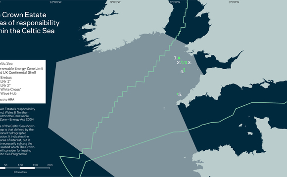 A map of the areas The Crown Estate is responsible for in the Celtic Sea | Credit:Crown Estate