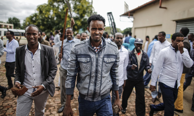 S.African police fire rubber bullets at anti-immigrant march S.African police fire rubber bullets at anti-immigrant march